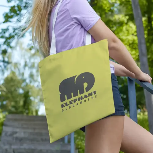 Tote Bag Bold Elephant Logo Mockup