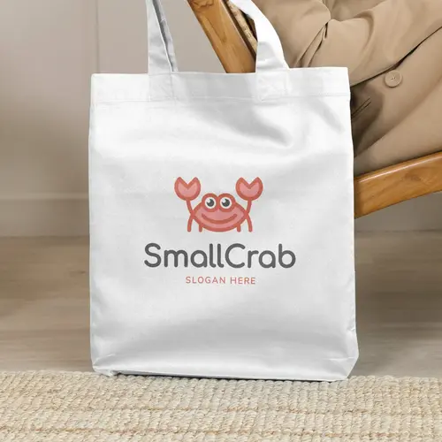 Tote Bag Happy Crab Logo Mockup