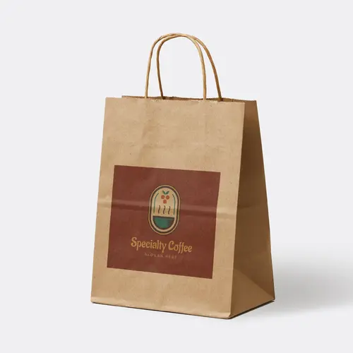 Paper Bag Specialty Coffee Logo Mockup