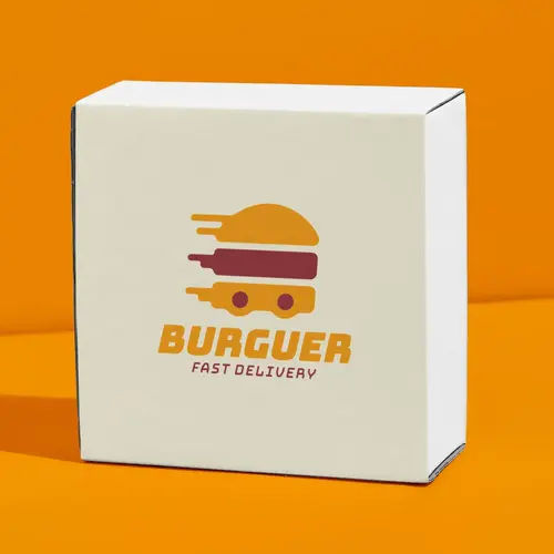 Box Burger and Fast Food Delivery Logo Mockup