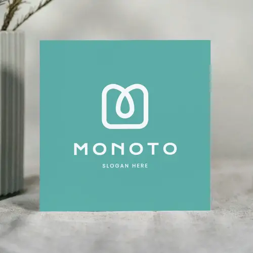 Card Free Minimalist and Infinite Letter M Logo Mockup