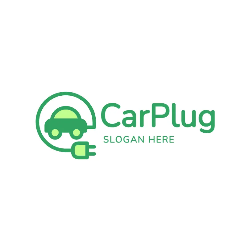 Electric Car and Plug Logo