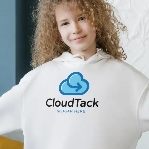 Hoodie Cloud and Tracking Logo Mockup