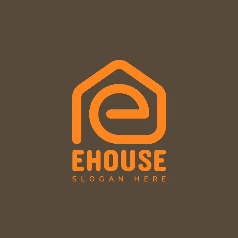 House and Letter E Logo