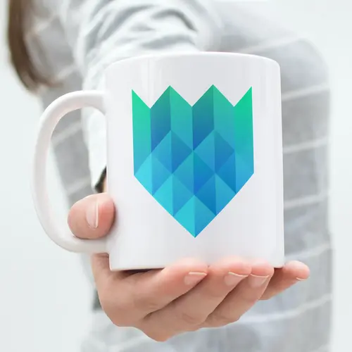 Mug Abstract and 3D Shield Logo Mockup