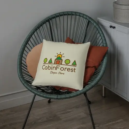 Pillow Cabin and Tiny Country House Logo Mockup