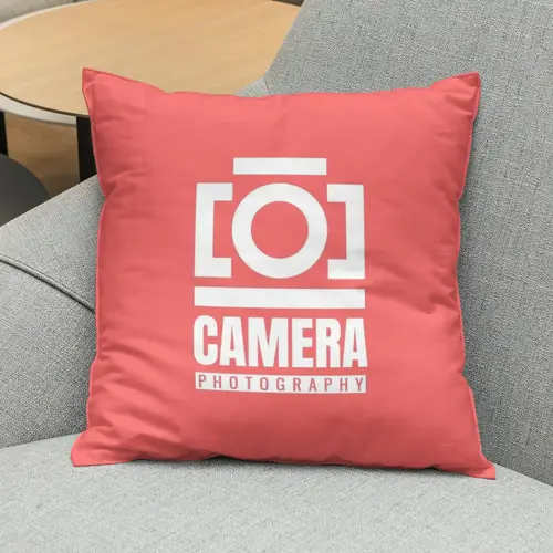 Pillow Free Modern Camera and Photography Logo Mockup