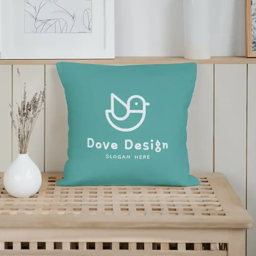 Pillow Free Modern Dove Logo Mockup