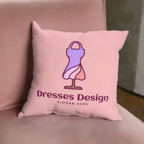 Pillow Women's Dresses and Clothing Design Logo Mockup