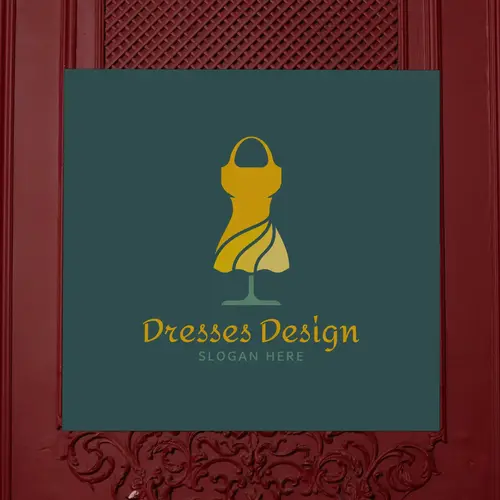 Sign Women's Dresses and Clothing Design Logo Mockup
