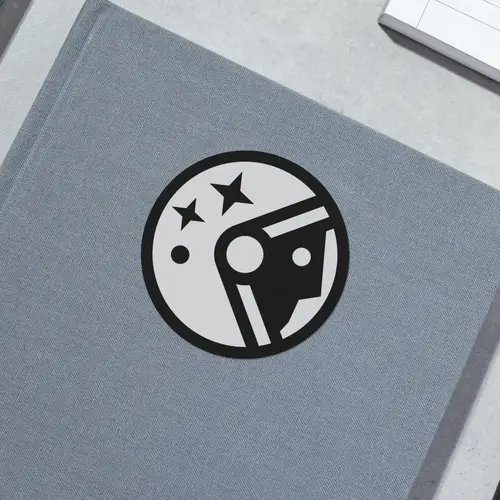 Sticker Astronaut Head Logo Mockup