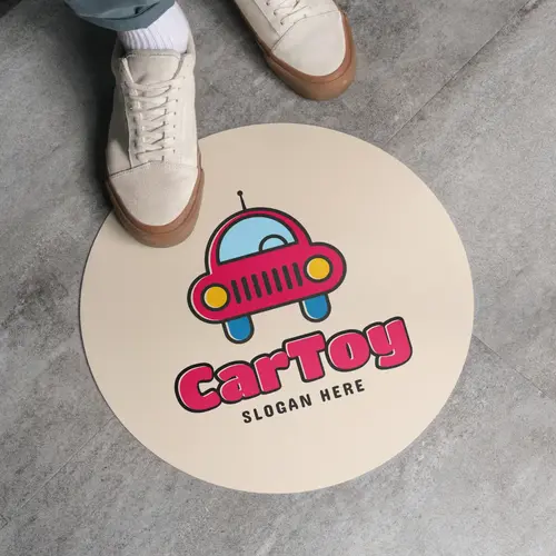 Sticker Car Toy Logo Mockup