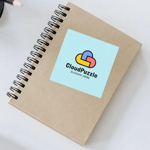 Sticker Cloud Puzzle Logo Mockup
