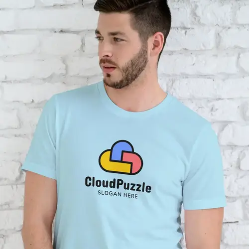T-shirt Cloud Puzzle Logo Mockup