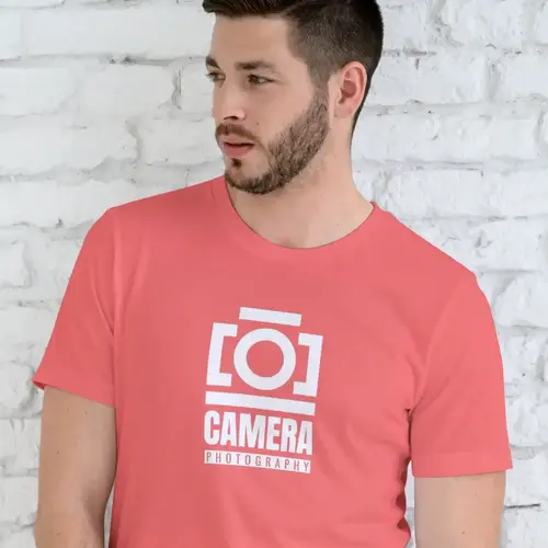 T-shirt Free Modern Camera and Photography Logo Mockup