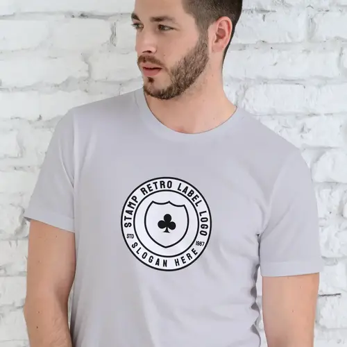 T-shirt Free Retro Stamp and Label Logo Mockup