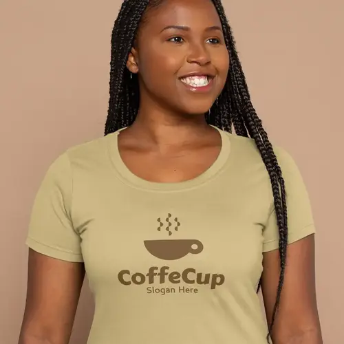 T-shirt Modern Coffee Cup Logo Mockup