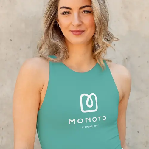 Tank Shirt Free Minimalist and Infinite Letter M Logo Mockup