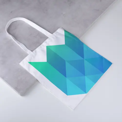 Tote Bag Abstract and 3D Shield Logo Mockup