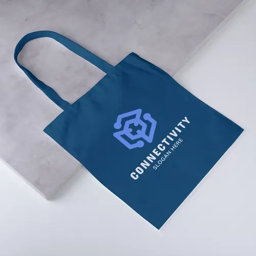 Tote Bag Cubic Connectivity Logo Mockup