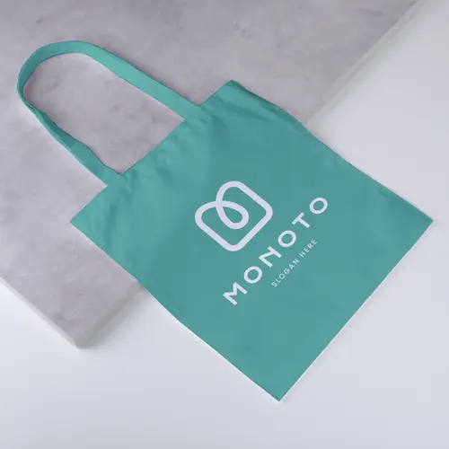 Tote Bag Free Minimalist and Infinite Letter M Logo Mockup