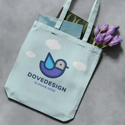 Tote Bag Free Modern Dove Logo Mockup