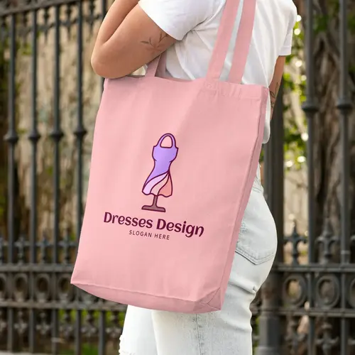 Tote Bag Women's Dresses and Clothing Design Logo Mockup