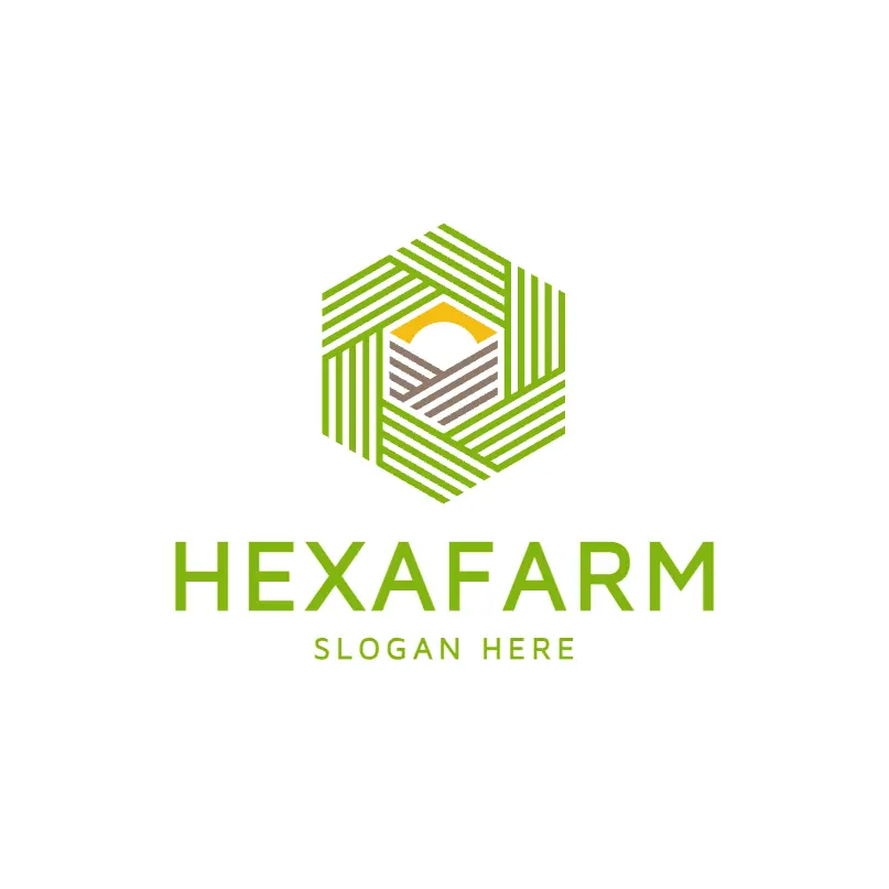 Hexagonal Agricultural Crop Logo