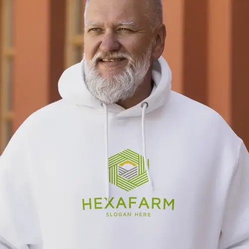 Hoodie Hexagonal Agricultural Crop Logo Mockup