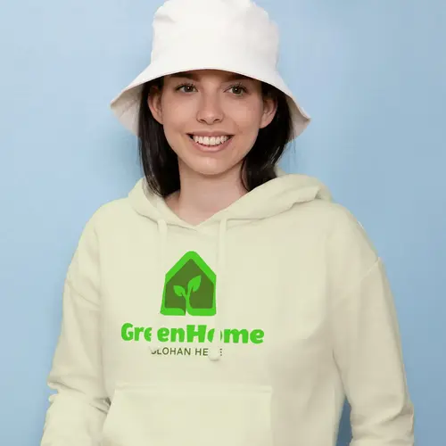 Hoodie Plant and House Logo Mockup