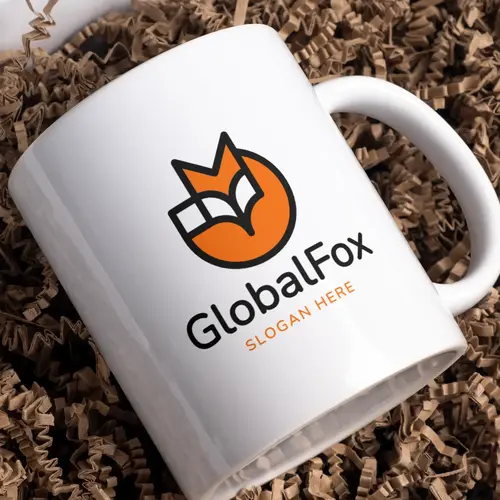 Mug Geometric Fox Logo Mockup