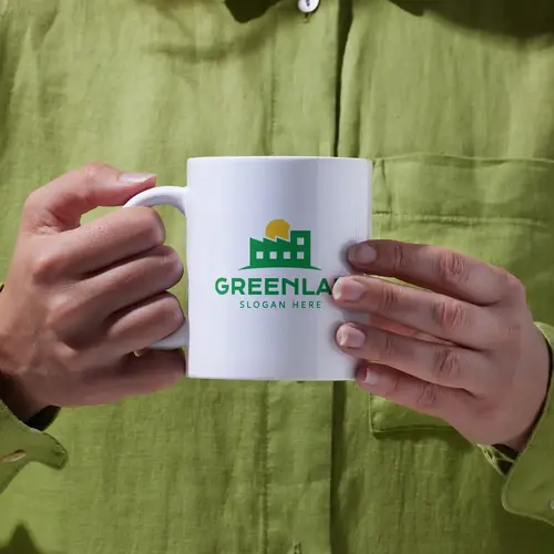 Mug Green Laboratory and Factory Logo Mockup