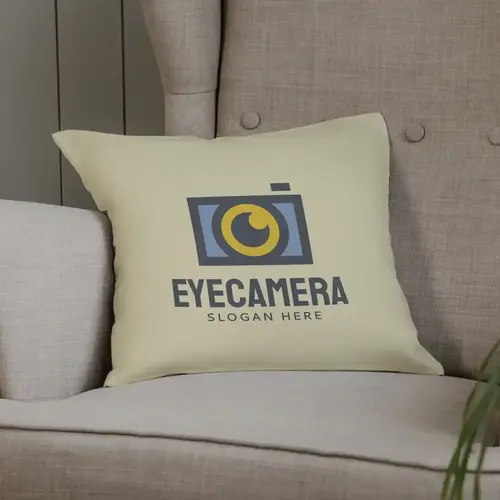 Pillow Free Camera and Eye Logo Mockup