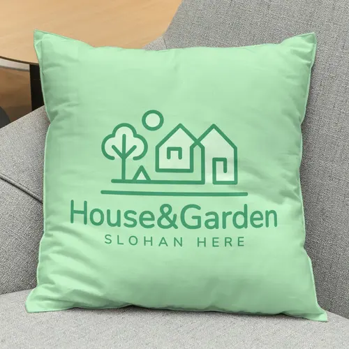 Pillow House and Garden Logo Mockup