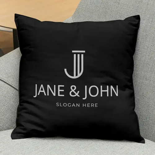 Pillow Letter J and Column Logo Mockup