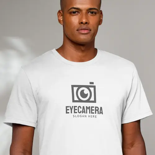 T-shirt Free Camera and Eye Logo Mockup