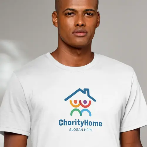 T-shirt Free Charity Home Logo Mockup