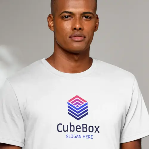 T-shirt Free Haxagon and Cube Logo Mockup