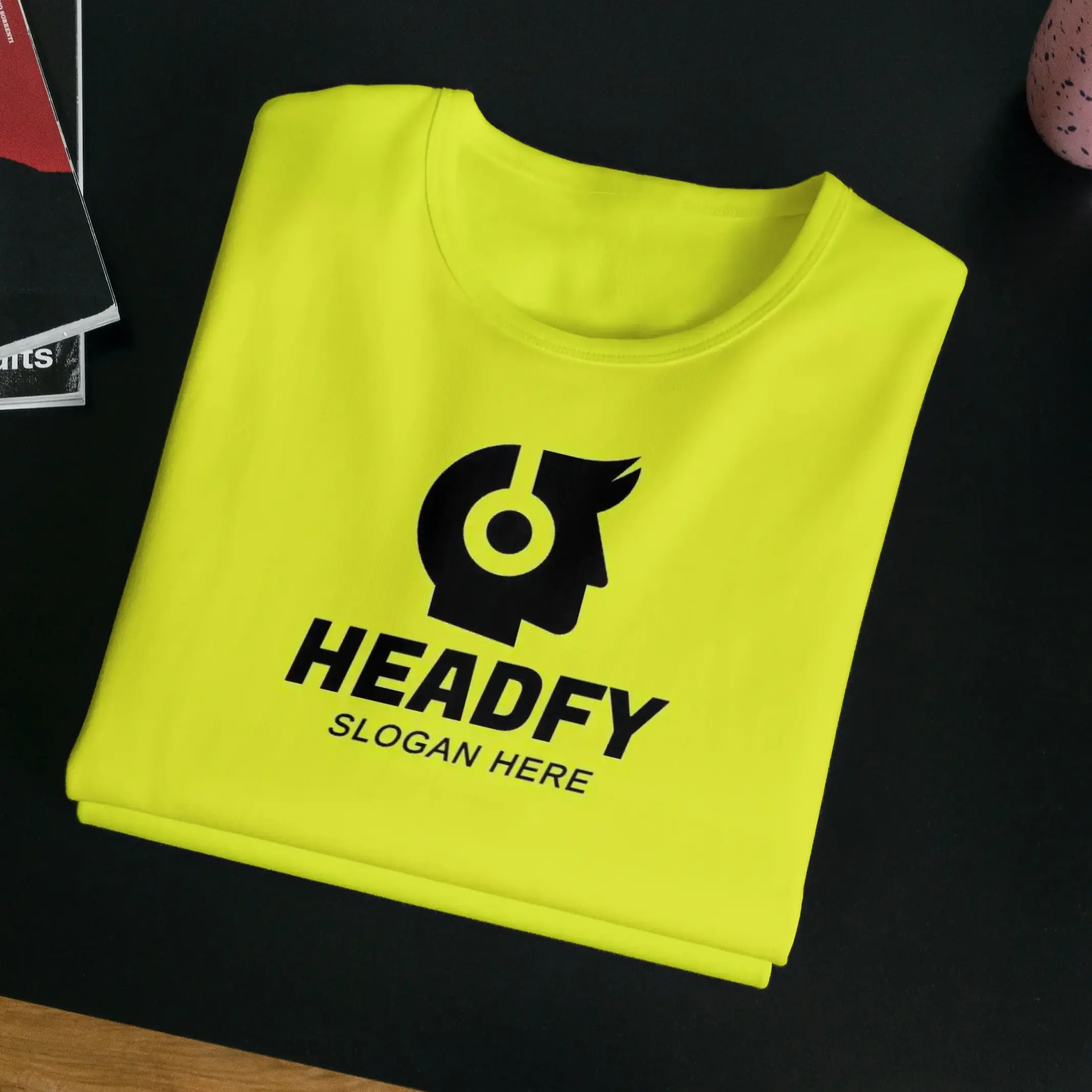 T-shirt Head and Headphone Logo Mockup