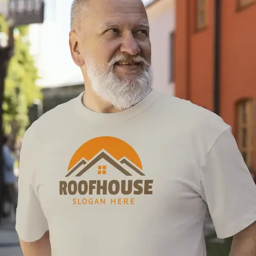 T-shirt House Roof and Real Estate Logo Mockup