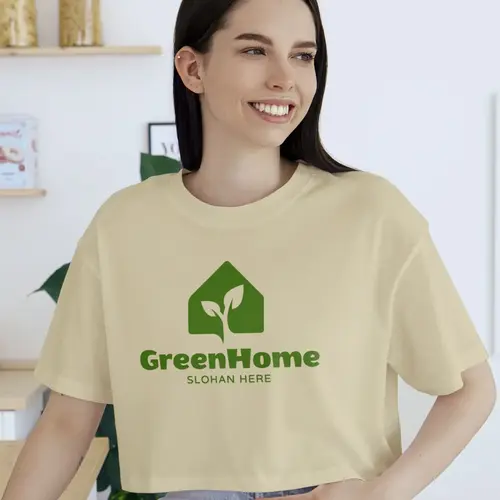 T-shirt Plant and House Logo Mockup