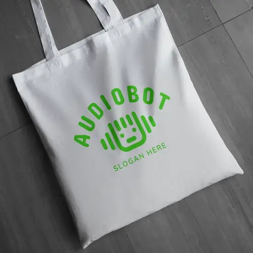 Tote Bag Free Bot Audio and Sound Logo Mockup