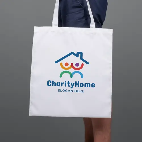 Tote Bag Free Charity Home Logo Mockup