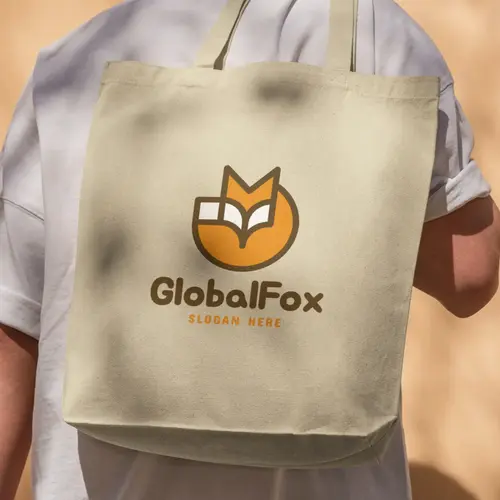 Tote Bag Geometric Fox Logo Mockup