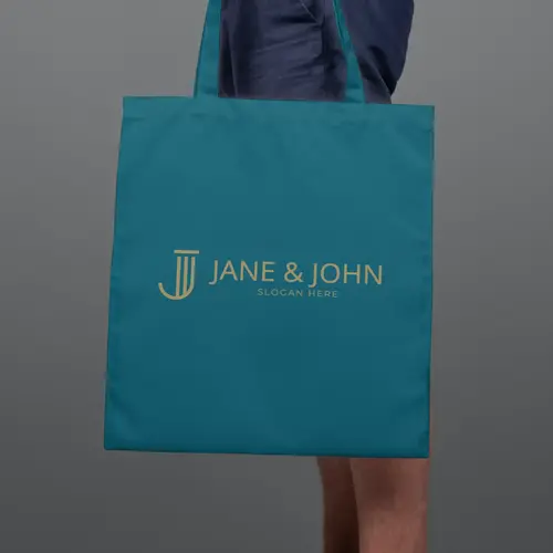 Tote Bag Letter J and Column Logo Mockup