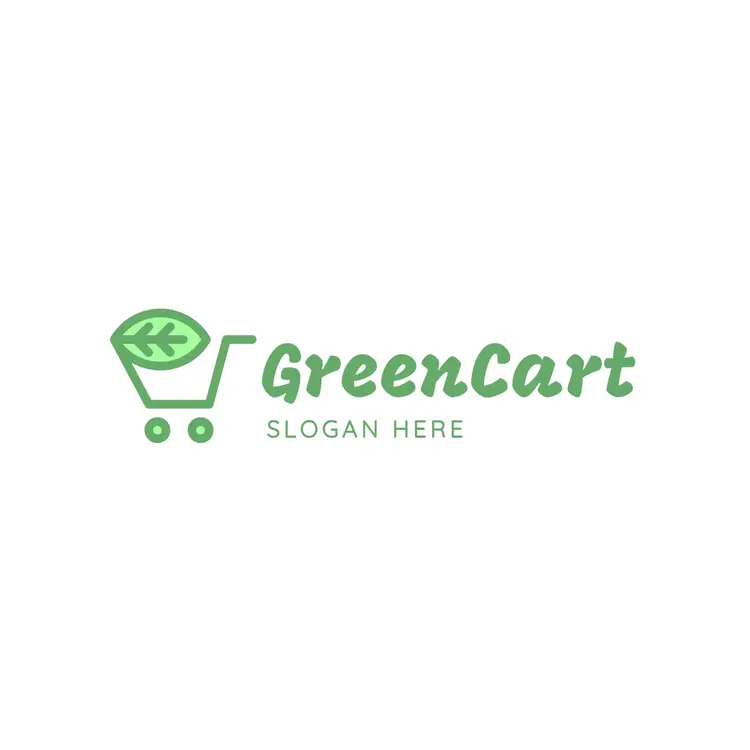 Free Shopping Cart and Green Leaf Logo