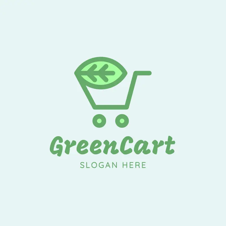 Free Shopping Cart and Green Leaf Logo