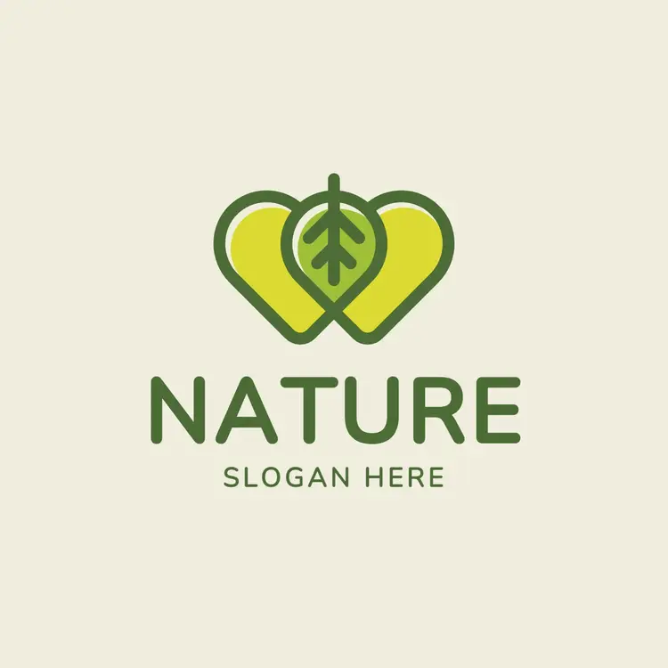 Green Leaf and Heart Logo