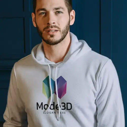 Hoodie Abstract and 3D Letter M Logo Mockup