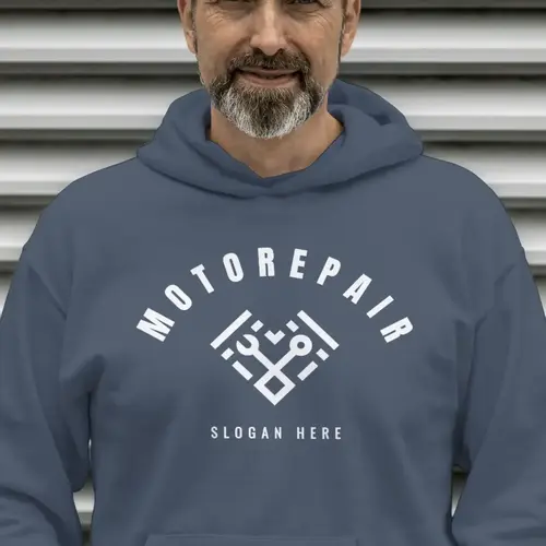 Hoodie Motor Repair and Mechanic Shop Logo Mockup